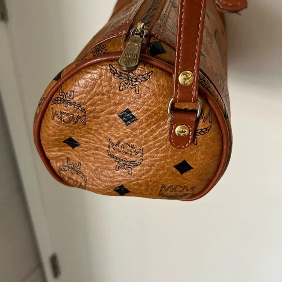 MCM vintage Cognac Monogram Cylinder Bag - Picture 7 of 14